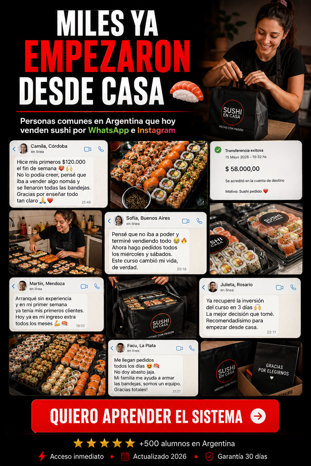 SUSHI EN CASA: De cero a tu primera venta en 14 días — las recetas, los costos reales y la estrategia que nadie te cuenta